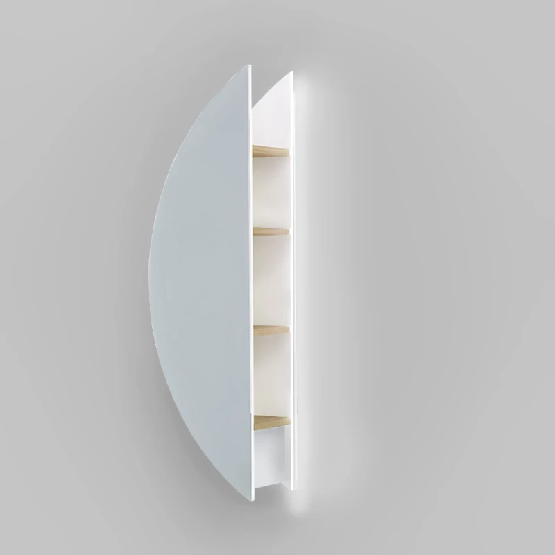 Зеркальный шкаф 34x120 см белый Jorno Solis SolN.11.34/W/JR
