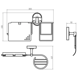 Изображение товара держатель туалетной бумаги и освежителя воздуха fashun a1903-1