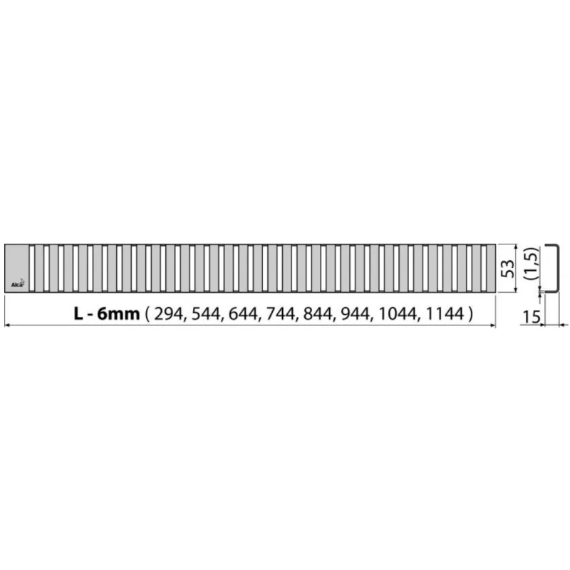 Душевой канал 644 мм глянцевый хром AlcaPlast APZ101 Line APZ101-650 + LINE-650L