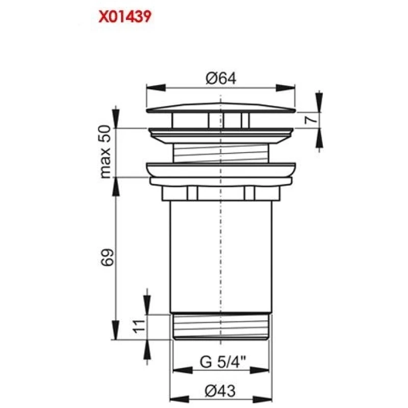 Донный клапан без перелива Ravak X01439
