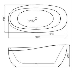 Изображение товара акриловая ванна 180x85,5 см abber ab9232