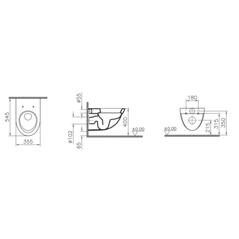 Унитаз подвесной с сиденьем микролифт Vitra Form 500 4305B003-6067