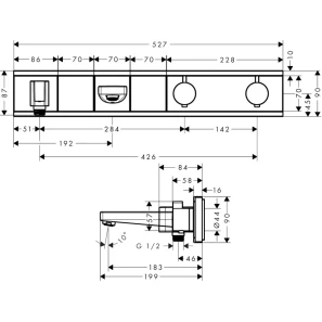 Изображение товара термостат для 2 потребителей hansgrohe rainselect 15359600