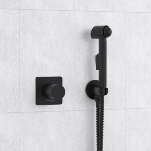 Изображение товара гигиенический душ wasserkraft elbe a07436 со смесителем, черный матовый