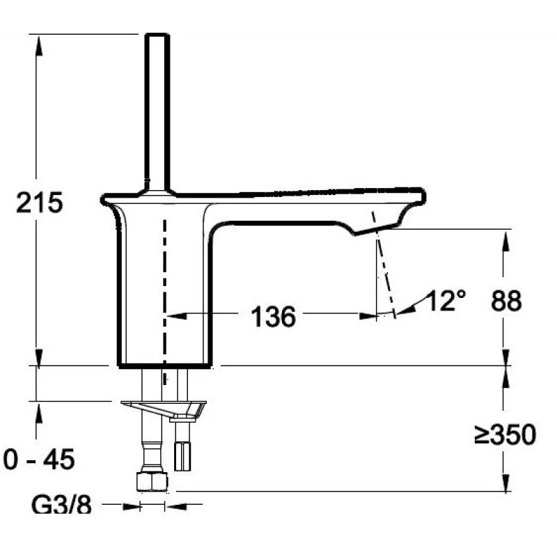 Смеситель для раковины с донным клапаном Jacob Delafon Stance E14760-CP