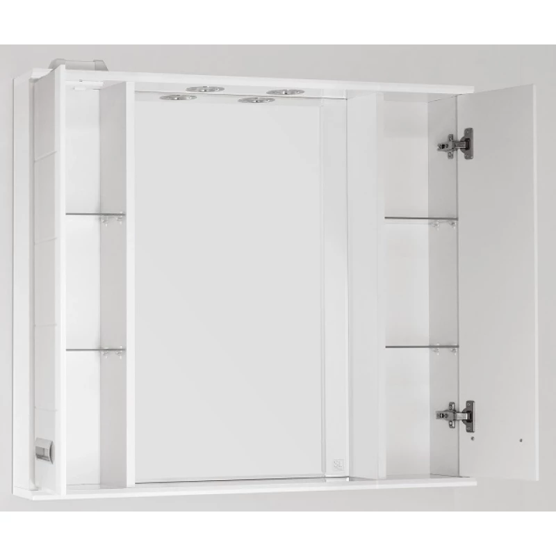 Зеркальный шкаф 90x83 см белый глянец Style Line Ирис ЛС-00000243