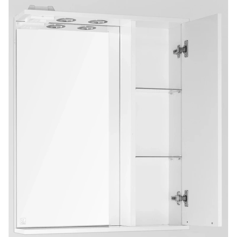 Зеркальный шкаф 65x83 см белый глянец Style Line Жасмин ЛС-00000041