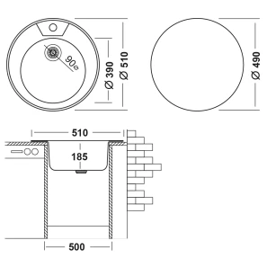 Изображение товара кухонная мойка матовая сталь ukinox фаворит fam510 ---6k 0c