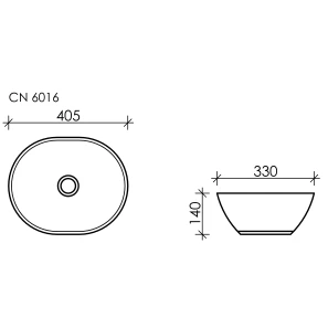 Изображение товара раковина 40,5x33 см ceramica nova element cn6016