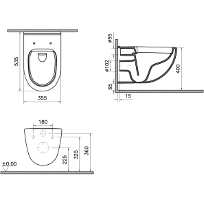 Изображение товара комплект подвесной унитаз + система инсталляции vitra s40 9005b003-7211