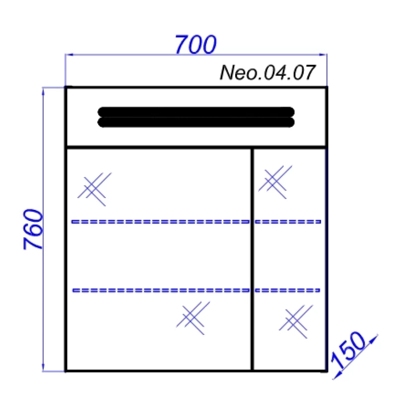 Зеркальный шкаф 70x76 см белый глянец Aqwella Neo Neo.04.07