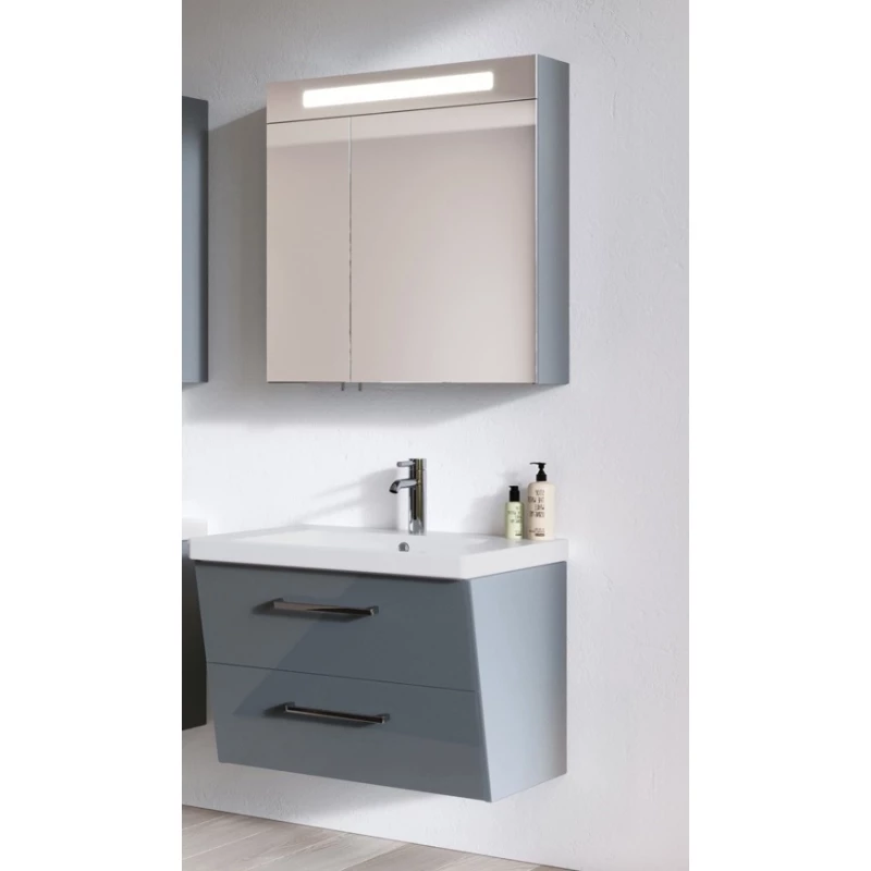 Зеркальный шкаф 60x75 см светло-серый глянец Verona Susan SU600RG21