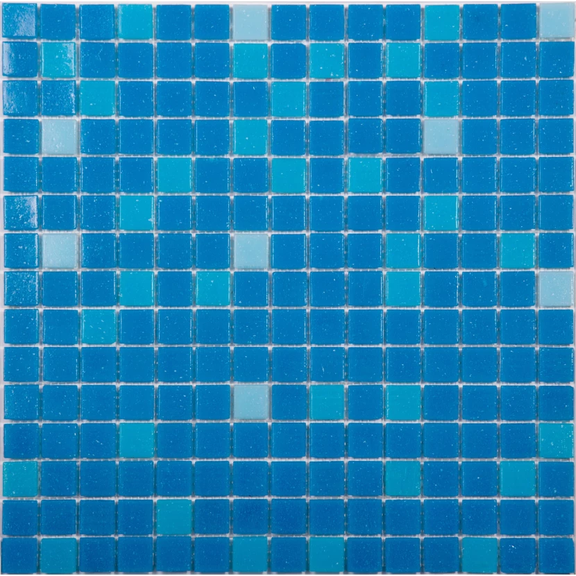 Стеклянная плитка мозаика COV09-1 стекло (сетка)(2,0*2,0*4)32,7*32,7,голубой
