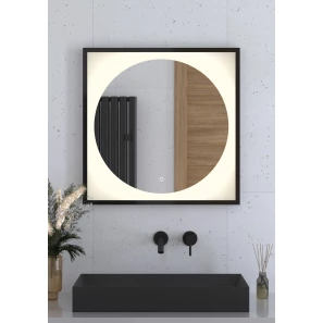 Изображение товара зеркало 70x70 см черный матовый defesto eclipse df 2232s
