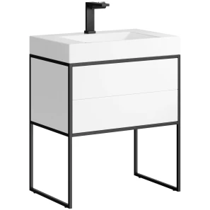 Изображение товара комплект мебели белый глянец/черный 70 см clarberg logic log0107n + tol.07.04.d + log0206