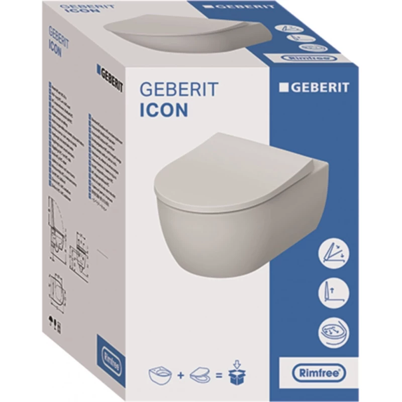 Комплект подвесной унитаз Geberit iCon  500.784.01.1 + система инсталляции Geberit 111.362.00.5 + 115.770.DW.5