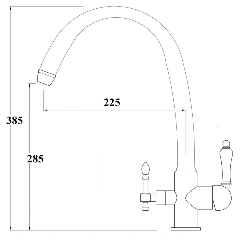 Смеситель для кухни с подключением к фильтру Kaiser Vincent 31145-3