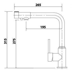 Изображение товара смеситель для кухни с подключением к фильтру kaiser teka 13044-7