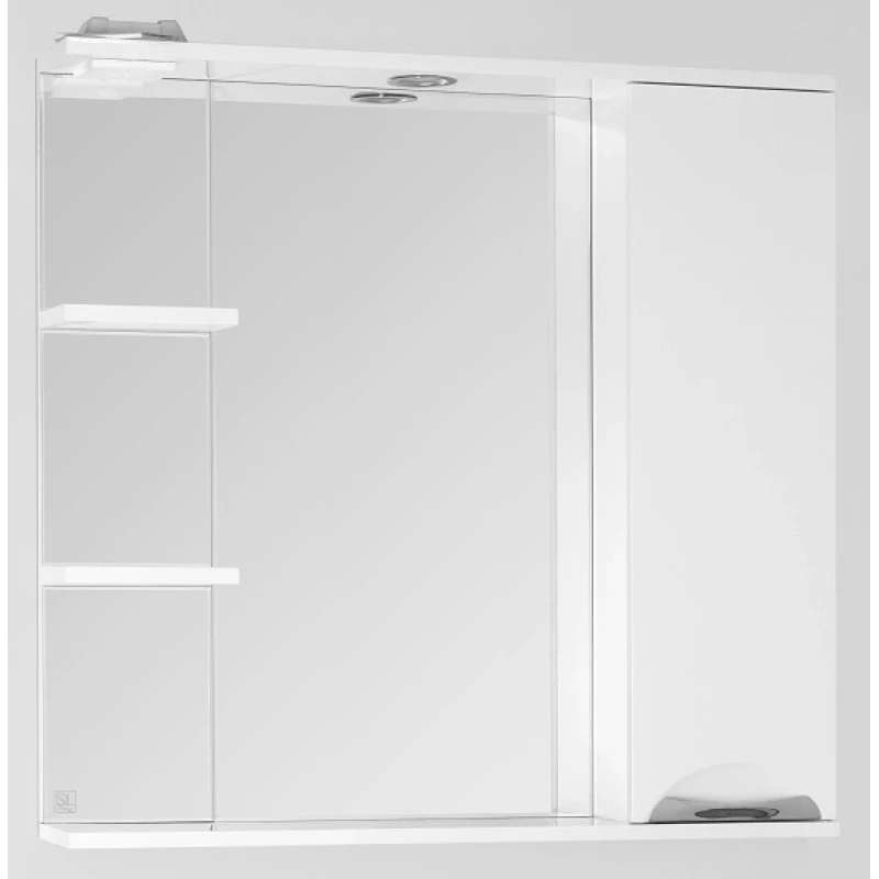 Зеркальный шкаф 80x83 см белый глянец Style Line Жасмин ЛС-00000044