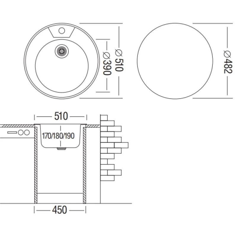 Кухонная мойка декоративная сталь Ukinox Фаворит FAL510 -GT6K 0C