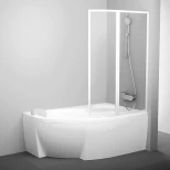 Изображение товара шторка для ванны 89 см ravak vsk2 rosa 140 r белый прозрачное 76p70100z1