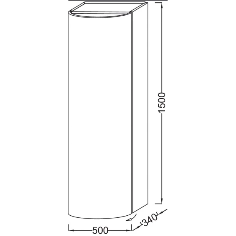 Подвесная колонна левосторонняя серый титан Jacob Delafon Presquile EB1115G-N21