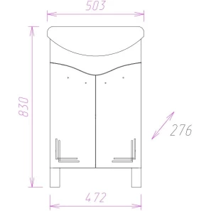 Изображение товара комплект мебели белый глянец 50,3 см onika неаполь 105002 + 1wh110256 + 205003