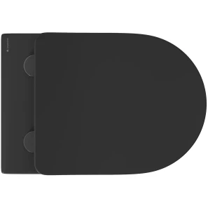 Изображение товара унитаз подвесной aqueduto ovo ovo0140 безободковый, с сиденьем микролифт, черный матовый