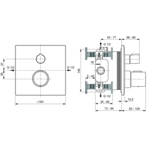 Изображение товара термостат для душа ideal standard ceratherm c100 a6956a2