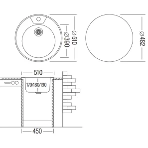 Изображение товара кухонная мойка полированная сталь ukinox фаворит fap510 -gt8k 0c