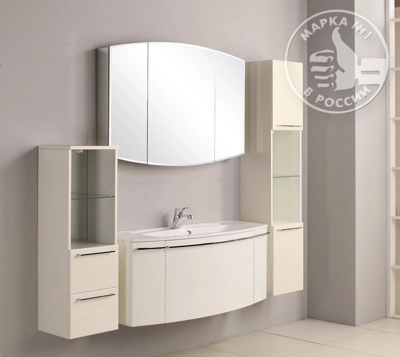 Зеркальный шкаф 120x80 см белый Акватон Севилья 1A125702SE010