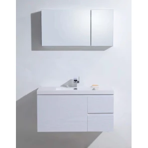 Изображение товара зеркальный шкаф 100x50 см белый глянец belbagno bb1000pac/bl