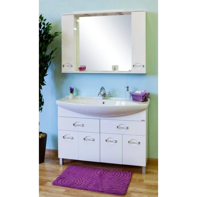 Зеркальный шкаф 116,2x75 см белый Sanflor Палермо C0000003172