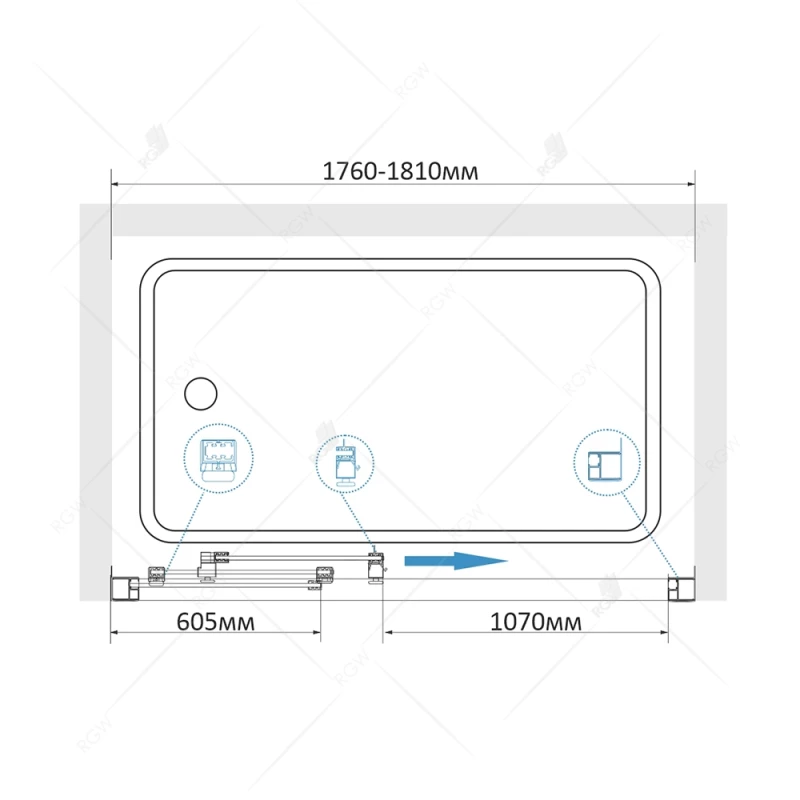 Шторка для ванны 180 см RGW SC-41 Screens 04114118-11 прозрачное