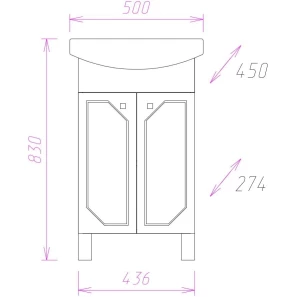 Изображение товара комплект мебели белый глянец 50 см onika канны 105003 + 1wh110243 + 205012