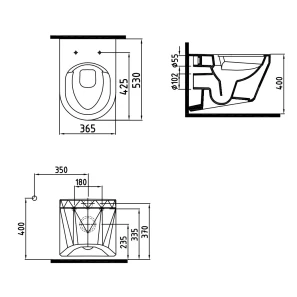 Изображение товара подвесной безободковый унитаз с сиденьем микролифт bien moly mlka052n1vp0w3000