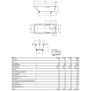 Изображение товара стальная ванна 180x80 см kaldewei dyna set 622 standard