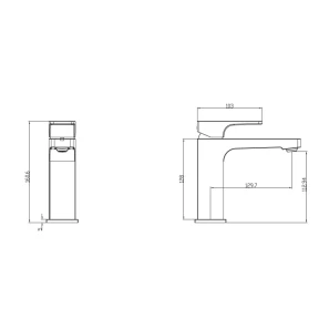 Изображение товара смеситель для раковины без донного клапана villeroy & boch architectura square tvw12500400061