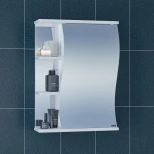 Изображение товара зеркальный шкаф 55x70 см белый глянец санта волна 101010