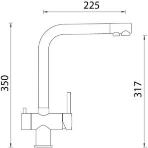 Изображение товара смеситель для кухни с подключением к фильтру schock wellus хром/магнолия 710371