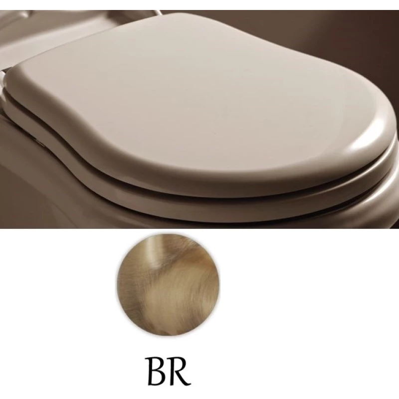 Сиденье для унитаза белый/бронза Kerasan Retro 109301