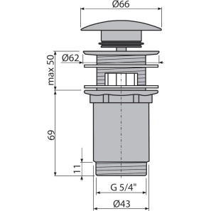 Изображение товара донный клапан alcaplast a392-g-b