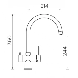 Изображение товара смеситель для кухни с подключением к фильтру schock ares нержавеющая сталь/саббиа 710446