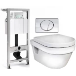 Изображение товара комплект подвесной унитаз gustavsberg hygienic flush 5g84hr01 + система инсталляции mepa 512318