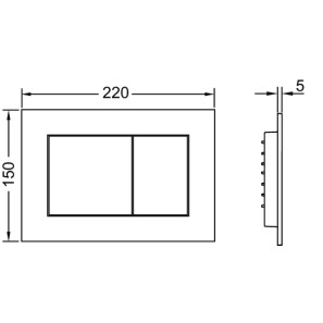 Изображение товара монтажный элемент для подвесного унитаза + смывная клавиша tece tecenow глянцевый хром 9400412                 