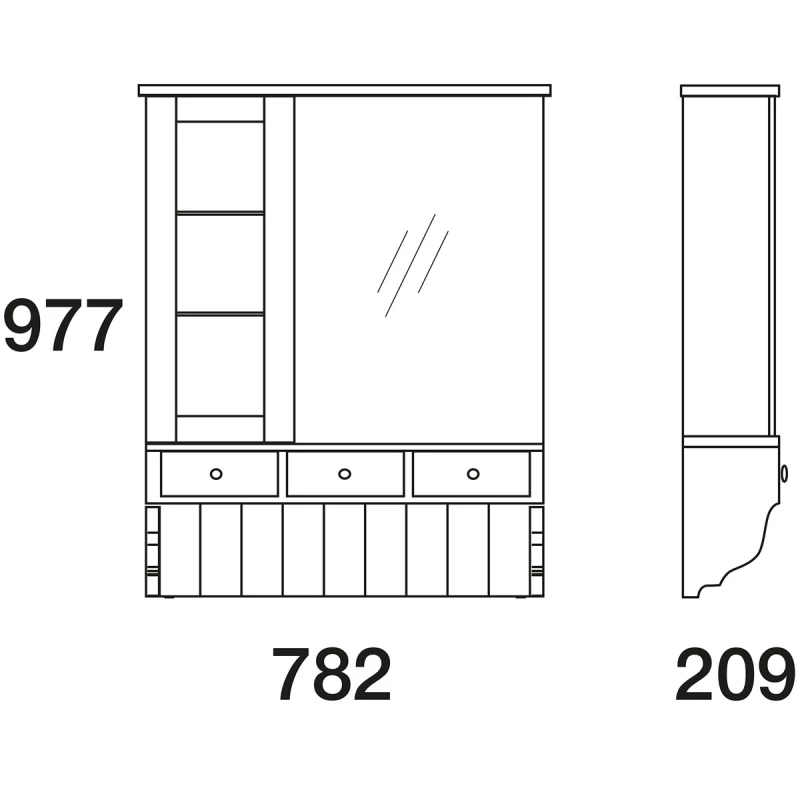Зеркальный шкаф белый матовый 78,2x97,7 см Edelform Dijon 2-264-032-S