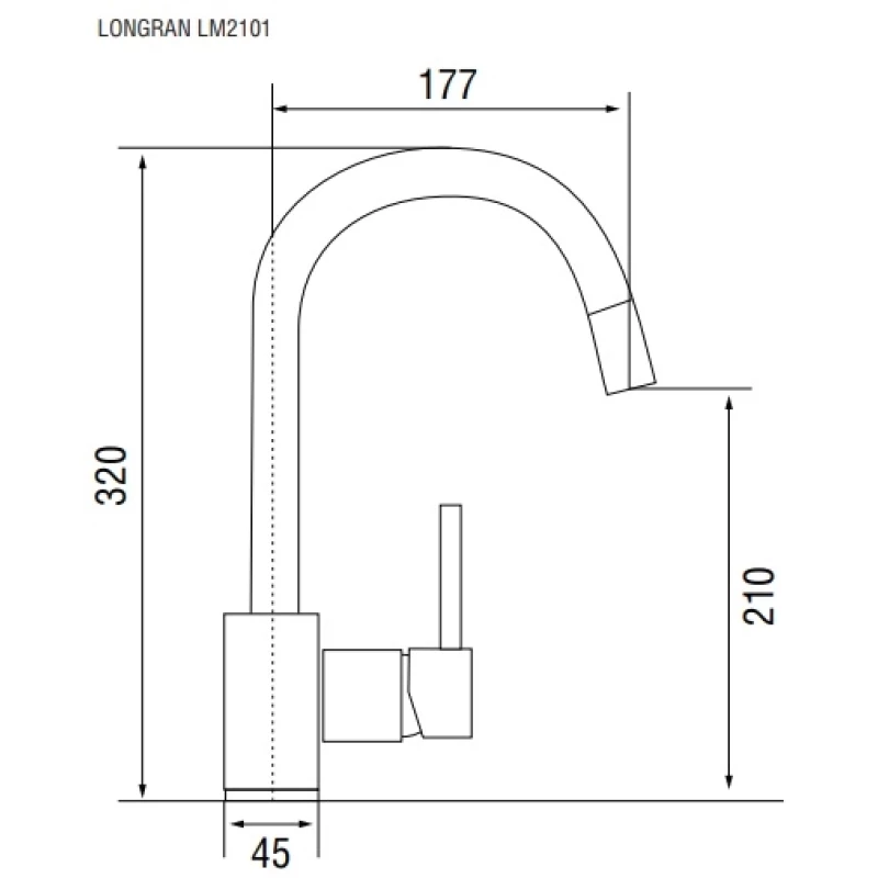 Смеситель для кухни хром Longran Logic LM2101 CR