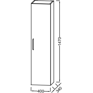 Изображение товара пенал подвесной серый антрацит r jacob delafon odeon rive gauche eb2570d-r5-n14