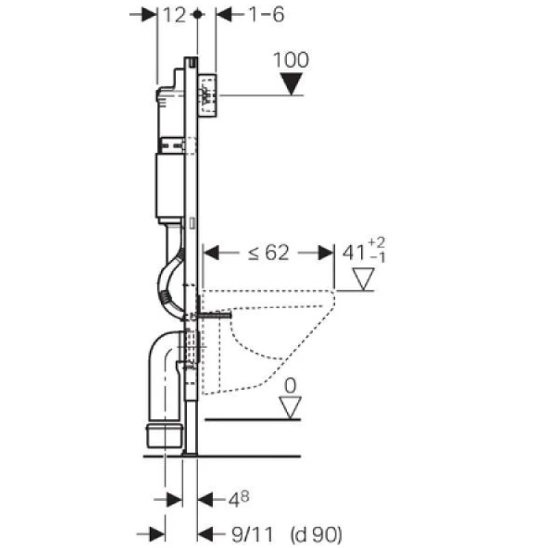 Комплект подвесной унитаз Villeroy & Boch Venticello 4611RSR1 + система инсталляции Geberit 458.124.21.1