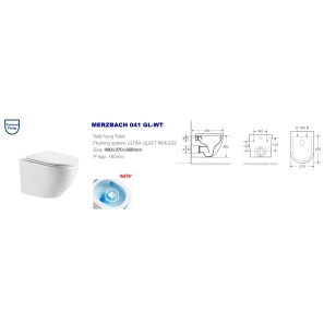 Изображение товара подвесной безободковый унитаз с сиденьем микролифт weltwasser merzbach 041 gl-wt
